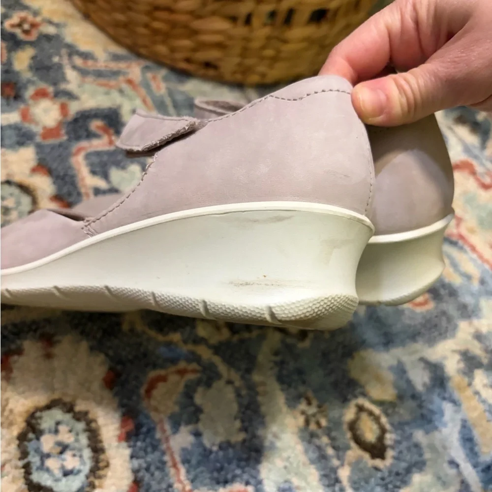 Ecco Felicia Mary Jane Wedge Flat in Grey. Size 37 or 6.5/7. Retail $130